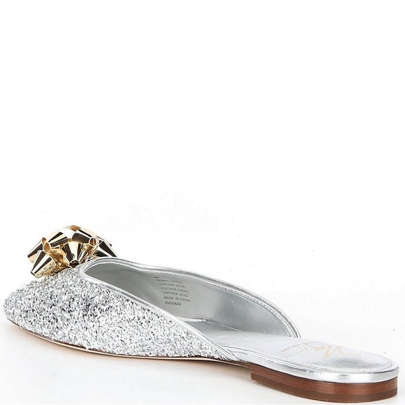 NWT Antonio Melani x The Nat Note Estrella Textured Ornamented Bow Dress Mules - Picture 4 of 14